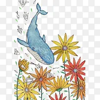 水彩海豚-空若网 水彩海豚-空若网