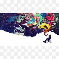 彩色光效物品海报-空若网 彩色光效物品海报-空若网