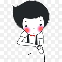 插画风格女孩等位区域-空若网 插画风格女孩等位区域-空若网