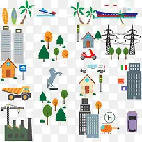 矢量手绘卡通城市-空若网 矢量手绘卡通城市-空若网