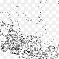 卡通手绘城市剪影-空若网 卡通手绘城市剪影-空若网