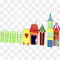 手绘卡通城市彩色-空若网 手绘卡通城市彩色-空若网