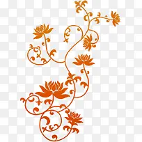 橙色渐变花朵中秋贺卡-空若网 橙色渐变花朵中秋贺卡-空若网