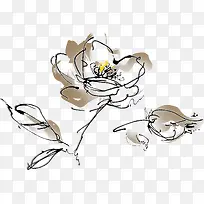 手绘棕色水彩小花-空若网 手绘棕色水彩小花-空若网