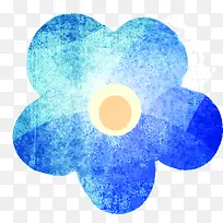 手绘蓝色水彩小花装饰-空若网 手绘蓝色水彩小花装饰-空若网