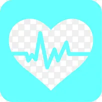 蓝色爱心心电图标签-空若网 蓝色爱心心电图标签-空若网