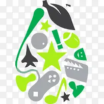 创意梨标志-空若网 创意梨标志-空若网