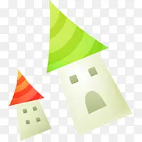 手绘唯美彩色房屋-空若网 手绘唯美彩色房屋-空若网