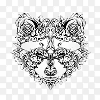 欧式花纹插画狼头-空若网 欧式花纹插画狼头-空若网