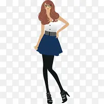 矢量手绘时尚美女-空若网 矢量手绘时尚美女-空若网