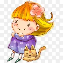 手绘长发女宝可爱-空若网 手绘长发女宝可爱-空若网