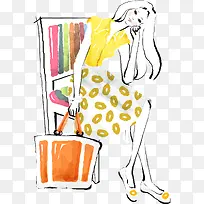 可爱水彩长发美女-空若网 可爱水彩长发美女-空若网