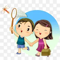 手牵手抓蜻蜓-空若网 手牵手抓蜻蜓-空若网