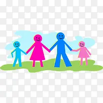 手牵手 卡通 彩色-空若网 手牵手 卡通 彩色-空若网