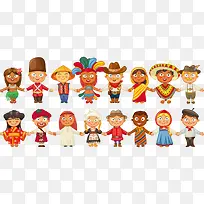 矢量手牵手人物-空若网 矢量手牵手人物-空若网