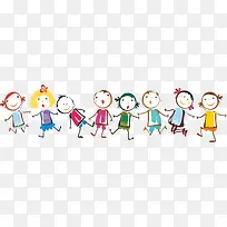 手绘卡通牵手儿童-空若网 手绘卡通牵手儿童-空若网