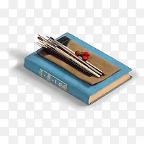 创意摄影蓝色的复古笔记本-空若网 创意摄影蓝色的复古笔记本-空若网