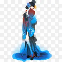 手绘水彩忧郁女子-空若网 手绘水彩忧郁女子-空若网