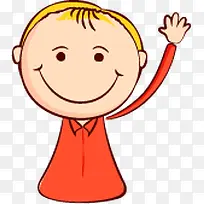 手绘可爱招手男孩-空若网 手绘可爱招手男孩-空若网