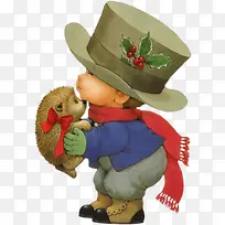 抱刺猬的男孩卡通手绘-空若网 抱刺猬的男孩卡通手绘-空若网