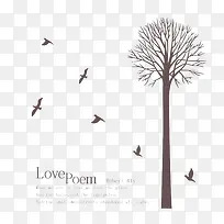 小鸟与树墙贴免费下载-空若网 小鸟与树墙贴免费下载-空若网