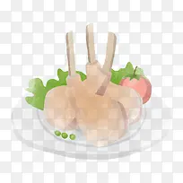 手绘鸡腿食物元素-空若网 手绘鸡腿食物元素-空若网