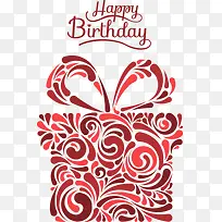 矢量手绘花纹创意生日礼盒-空若网 矢量手绘花纹创意生日礼盒-空若网