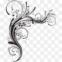 手绘黑色花纹时尚海报-空若网 手绘黑色花纹时尚海报-空若网