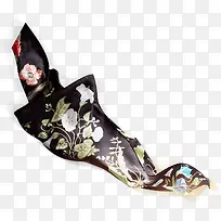 黑色时尚花纹丝带-空若网 黑色时尚花纹丝带-空若网