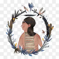 侧面人物插画-空若网 侧面人物插画-空若网