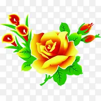 手绘橙色玫瑰生日卡片-空若网 手绘橙色玫瑰生日卡片-空若网