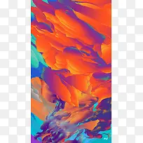 手绘橙色艺术背景-空若网 手绘橙色艺术背景-空若网