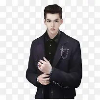 手绘黑衬衫 深沉男子-空若网 手绘黑衬衫 深沉男子-空若网