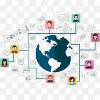 互联网通信关系网矢量素材-空若网 互联网通信关系网矢量素材-空若网