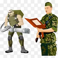 卡通军人矢量图-空若网 卡通军人矢量图-空若网