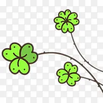 绿色创意手绘三叶草-空若网 绿色创意手绘三叶草-空若网