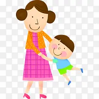 可爱儿童手绘母子-空若网 可爱儿童手绘母子-空若网