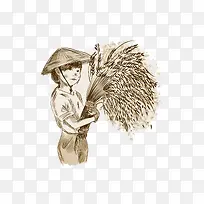 素描丰收的女人-空若网 素描丰收的女人-空若网