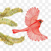 手绘水彩鸟-空若网 手绘水彩鸟-空若网