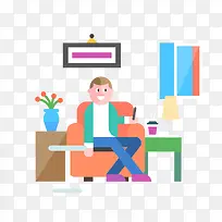 创意扁平卧室图.-空若网 创意扁平卧室图.-空若网