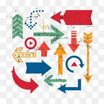 箭头卡通箭头 扁平化 小清新 -空若网 箭头卡通箭头 扁平化 小清新 -空若网