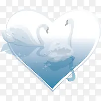 蓝色爱心天鹅-空若网 蓝色爱心天鹅-空若网