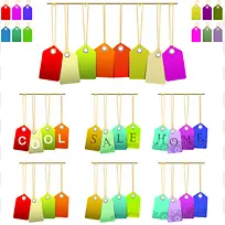 多彩 挂绳 标签- EPS格式-空若网 多彩 挂绳 标签- EPS格式-空若网