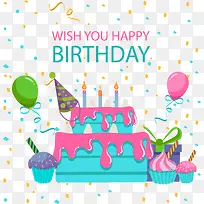 蓝粉色可爱蛋糕-空若网 蓝粉色可爱蛋糕-空若网