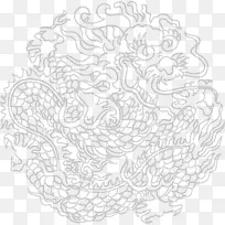白色龙纹圆形中秋-空若网 白色龙纹圆形中秋-空若网