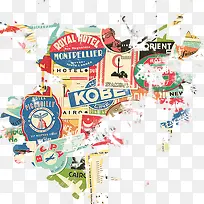 卡通外国标牌元素-空若网 卡通外国标牌元素-空若网