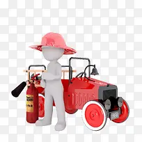 拿着灭火器的卡通人物-空若网 拿着灭火器的卡通人物-空若网
