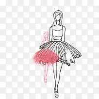 卡通手绘 女孩 剪影 舞蹈-空若网 卡通手绘 女孩 剪影 舞蹈-空若网