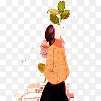 小清新插画女-空若网 小清新插画女-空若网