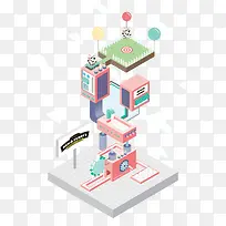 卡通扁平化建筑-空若网 卡通扁平化建筑-空若网